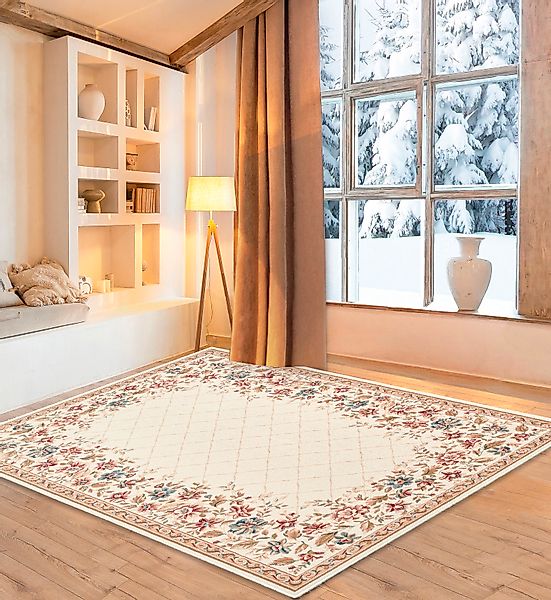 my home Wollteppich »Walchen«, rechteckig, 10 mm Höhe, reine Wolle, Blumen günstig online kaufen