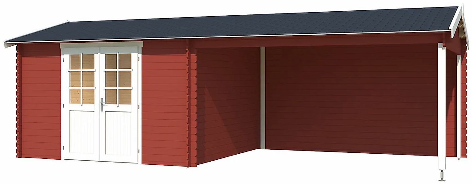 LASITA MAJA Gartenhaus "Amarillo, Schwedenrot" mit Anbau günstig online kaufen