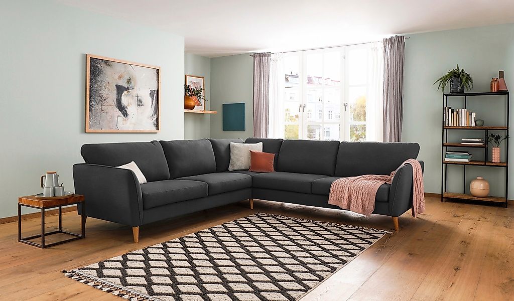 Home affaire Ecksofa »MARSEILLE 278/278 cm, L-Form, Webstoff, Flachgewebe, günstig online kaufen