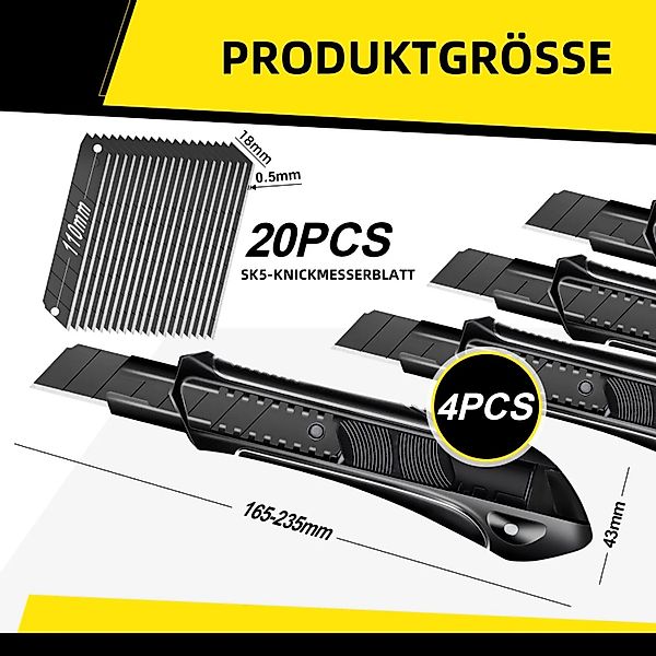 CCLIFE 18mm Abbrechmesser Set mit Sicherheitsverriegelung 20 Klingen und Te günstig online kaufen