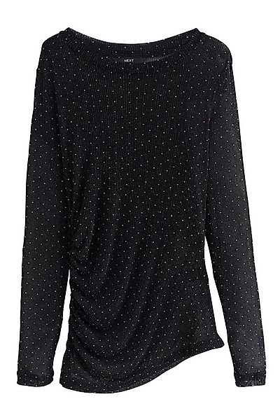 Next Langarmbluse Transparentes Langarmoberteil, Glitzer, Raffung (1-tlg) günstig online kaufen