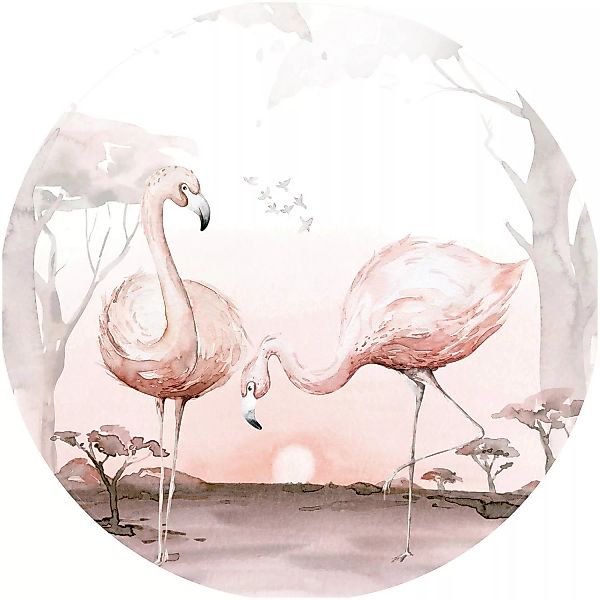 Erfurt Fototapete Vlies Flamingos Ø 188 cm günstig online kaufen