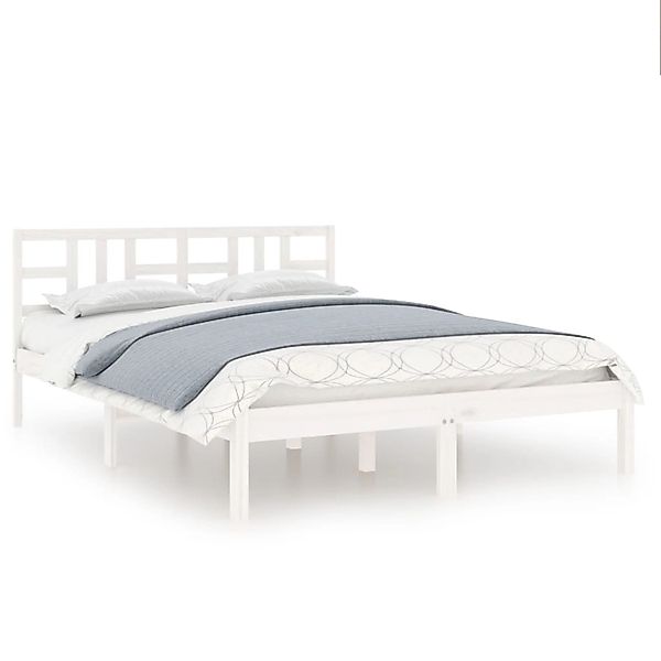 vidaXL Massivholzbett Weiß 120x190 cm 4FT Small Double1085679 günstig online kaufen