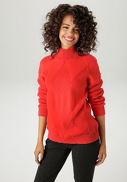Aniston CASUAL Strickpullover im trendigen Rauten-Muster günstig online kaufen