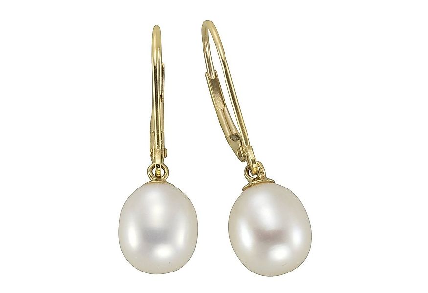 Fascination by Ellen K. Paar Ohrhänger 585 Gold Perle weiß 8-8,5mm günstig online kaufen