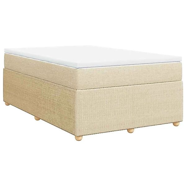 vidaXL Boxspringbett mit Matratze Creme 120x190 cm Stoff 3285558 günstig online kaufen