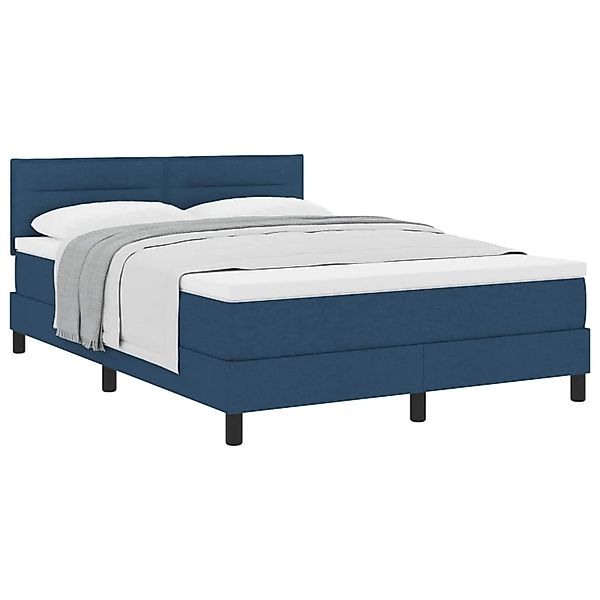 vidaXL Boxspringbett mit Matratze mit Kopfteil Blau 140 x 190 cm Stoff 3338 günstig online kaufen