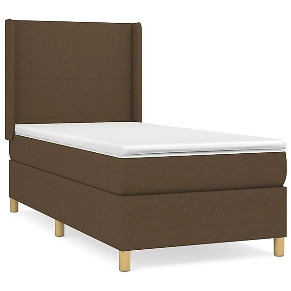 Vidaxl Boxspringbett Mit Matratze Dunkelbraun 100x200 Cm Stoff günstig online kaufen