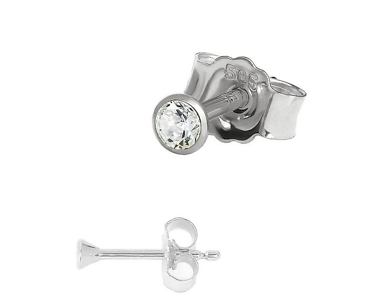 NKlaus Single-Ohrstecker Einzel Winzige Ohrstecker 2,0mm Weißgold 585 14 Ka günstig online kaufen