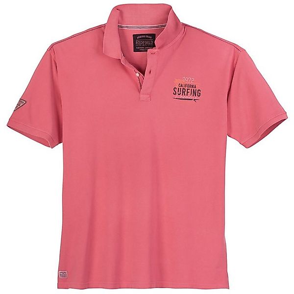 redfield Poloshirt Poloshirt Pique in Herren-Übergrößen von Redfield, koral günstig online kaufen