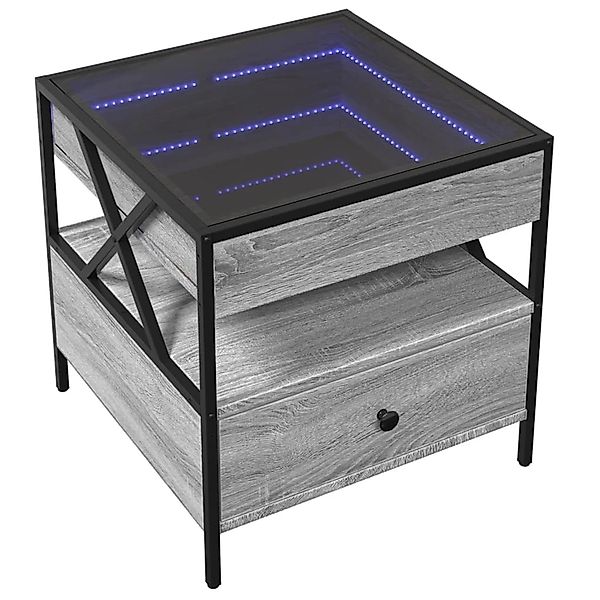 vidaXL Couchtisch mit Infinity-LED Grau Sonoma 50x50x51 cm 847715 günstig online kaufen