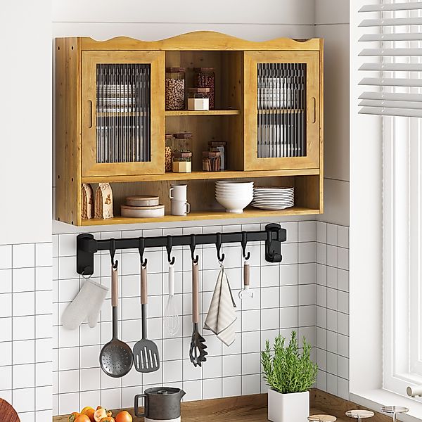 TavilaEcon Wandhängeschrank mit Glastüren & beweglichem günstig online kaufen