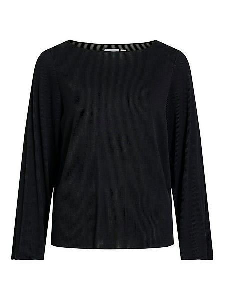 Vila T-Shirt Elegantes Plissé-Design U-Boot-Ausschnitt VILUPIA BOATNECK L/S günstig online kaufen