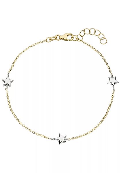 JOBO Armband "Sterne", 375 Gold bicolor 18 cm günstig online kaufen