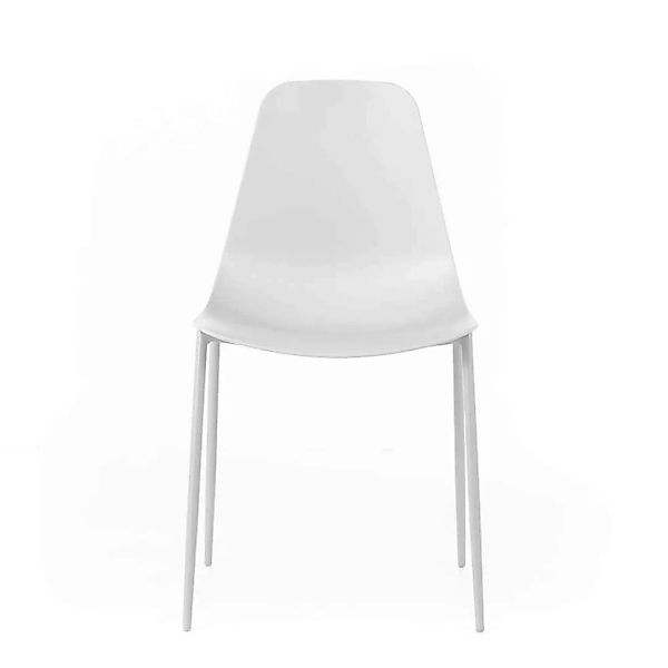 Esstisch Stühle in Weiß Kunststoff & Metall (4er Set) günstig online kaufen