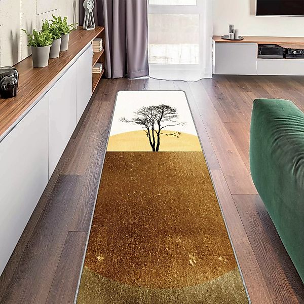 Teppich Goldene Sonne mit Baum günstig online kaufen