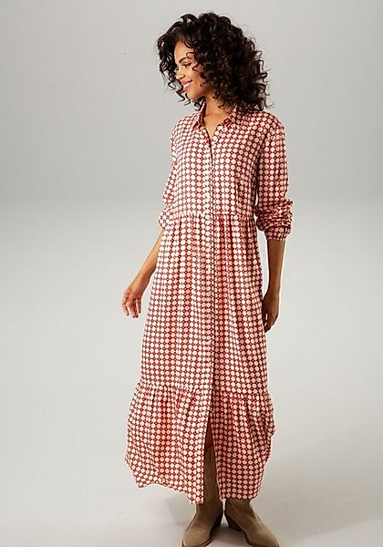 Aniston CASUAL Maxikleid, mit farbharmonischem Retro-Muster günstig online kaufen