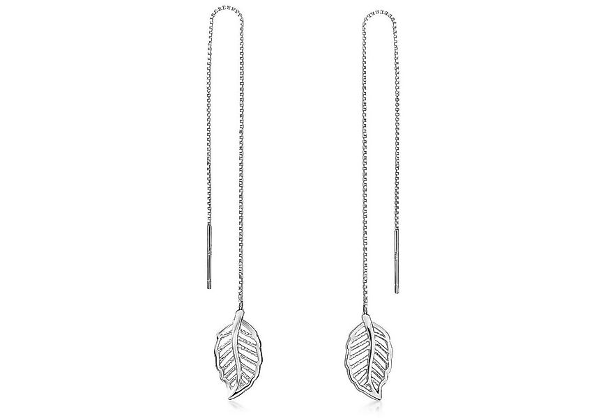Materia Paar Ohrhänger Blatt Durchzieher Ohrringe lang Natur filigran SO-13 günstig online kaufen