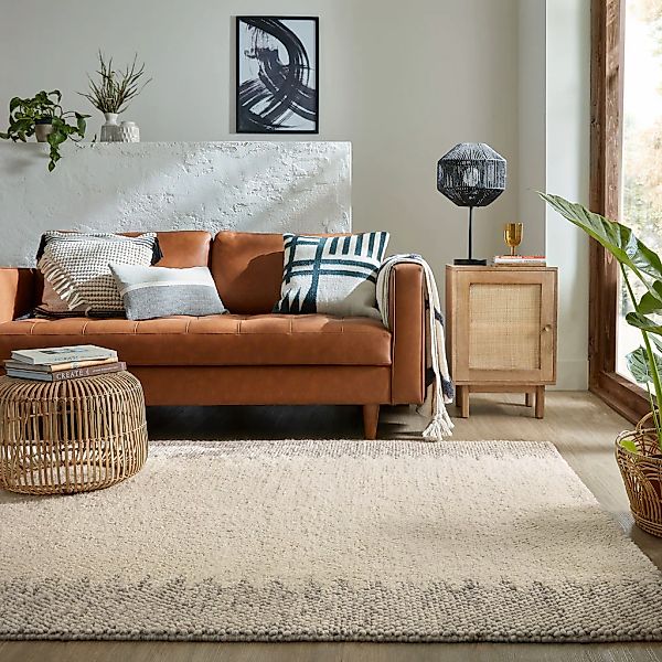 FLAIR RUGS Wollteppich "Minerals Border" rechteckig 3 Höhe Mineralien-Wollt günstig online kaufen