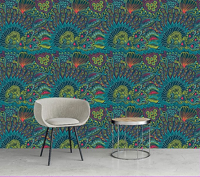 queence Vinyltapete »William«, bedruckt-Barock-Antikoptik-Kunst, 90x250cm, günstig online kaufen
