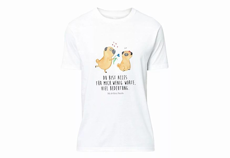 Mr. & Mrs. Panda T-Shirt Mops verliebt - Weiß - Geschenk, Sprüche, Junggese günstig online kaufen