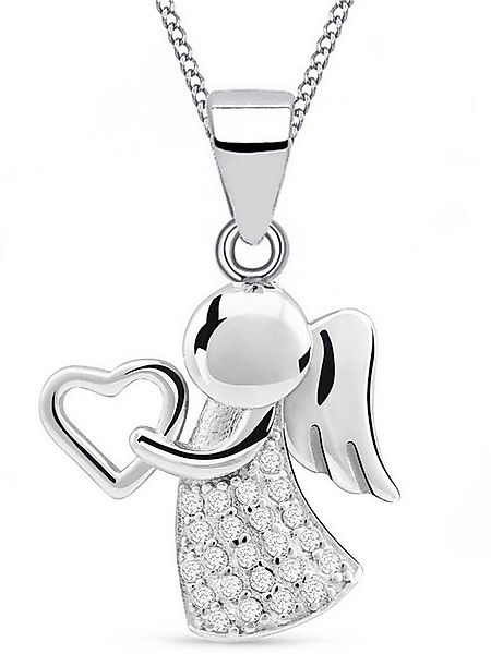 Goldene Hufeisen Engelanhänger Schutzengel Herz Zirkonia Anhänger mit Kette günstig online kaufen