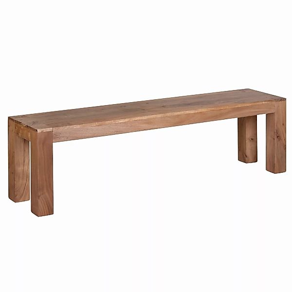 Esszimmer Sitzbank MUMBAI Massiv-Holz Akazie 160 x 45 x 35 cm Holz-Bank Nat günstig online kaufen
