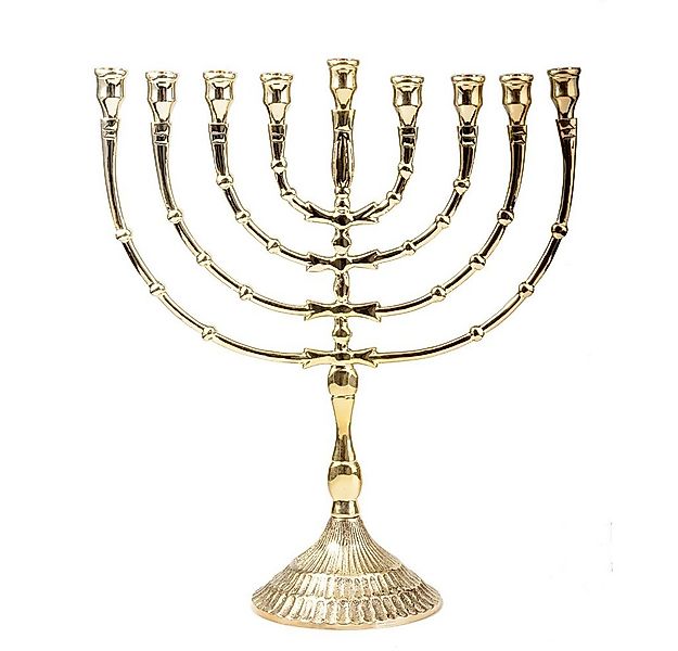 NKlaus Kandelaber 32cm Hanukkah Menorah Kerzenleuchter Groß Gold 9er günstig online kaufen