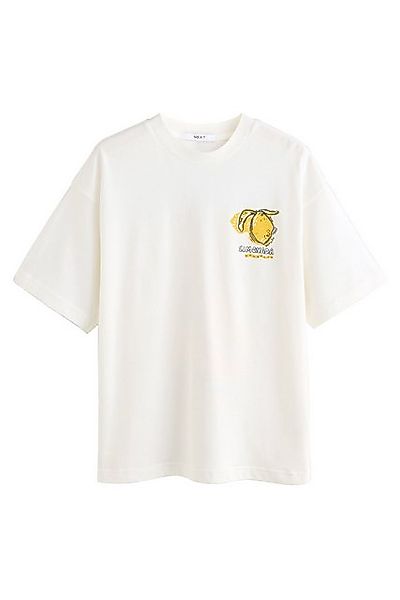 Next T-Shirt Oversized Fit Kurzarm-T-Shirt, Lemon Limonada (1-tlg) günstig online kaufen