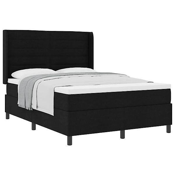 vidaXL Boxspringbett mit Matratze Schwarz 140 x 190 cm Stoff 3341576 günstig online kaufen