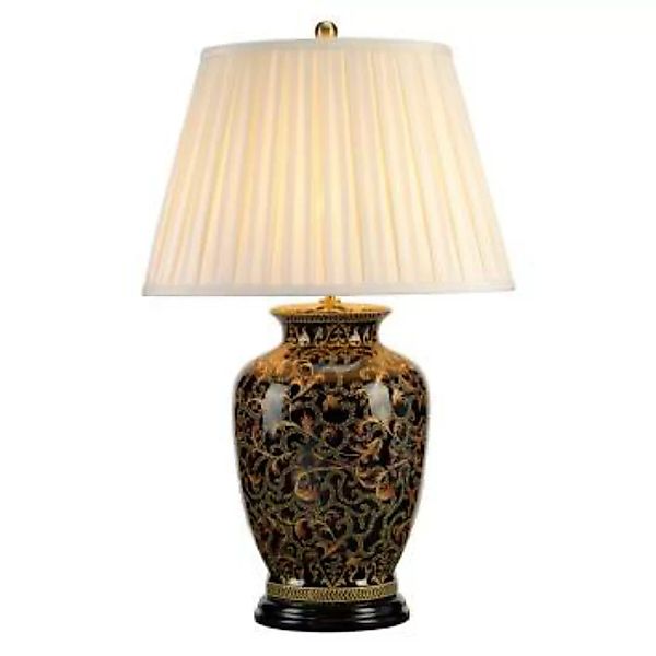 Tischlampe ELYA Schwarz Gold H:74cm Vintage Lampe günstig online kaufen