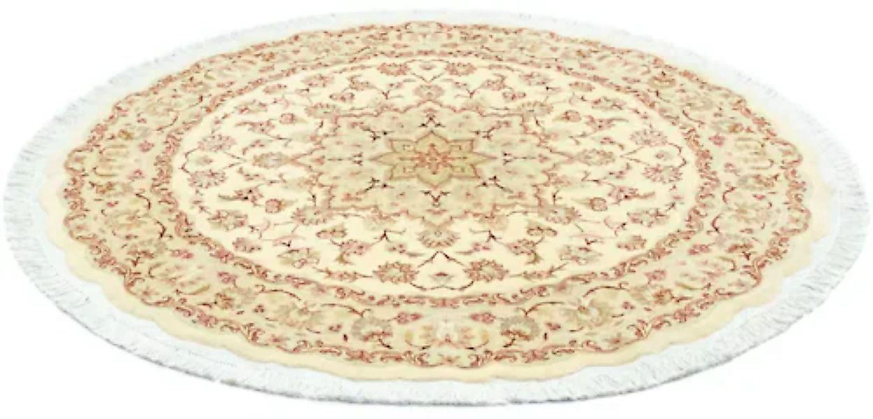 morgenland Teppich »Täbriz 60 Raj Teppich handgeknüpft beige«, rund, handge günstig online kaufen