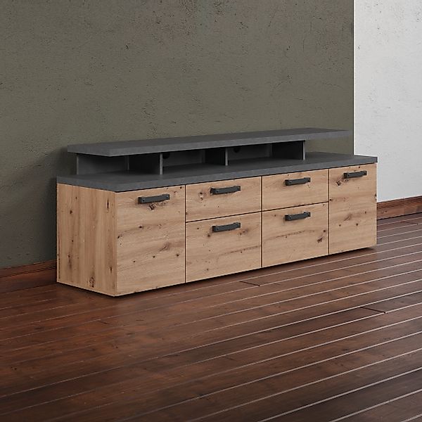 Home affaire TV-Schrank "Ambres", (1 St.), Lowboard inklusive Aufsatz in Ei günstig online kaufen