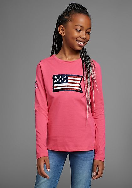 DELMAO Langarmshirt Mit Wendepailletten, Pailletten in günstig online kaufen