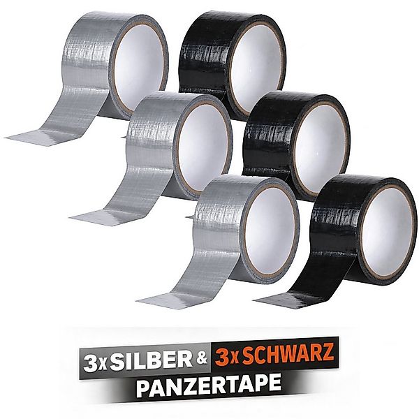 Koopman Klebeband Panzertape Gewebeband Gaffaband Schwarz / Silber 48mmx10m günstig online kaufen