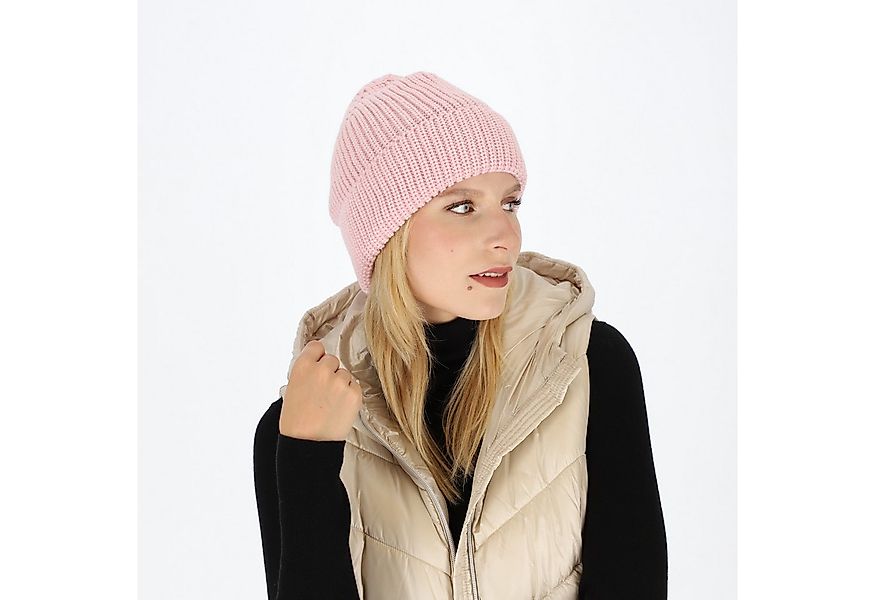 halsüberkopf Accessoires Strickmütze mit Rippe und Umschlag in tollen Unifa günstig online kaufen