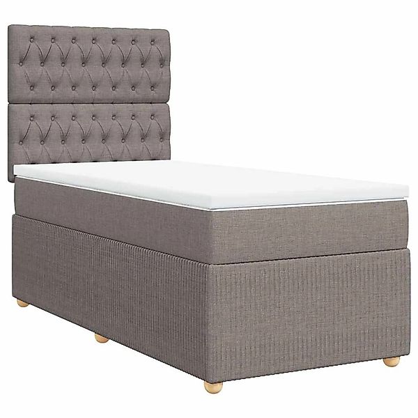 vidaXL Boxspringbett mit Matratze Taupe 100x200 cm Stoff 3291978 günstig online kaufen