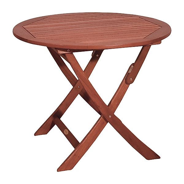 Garden Pleasure Klapptisch Stockholm Rund Braun 90 cm x 90 cm günstig online kaufen