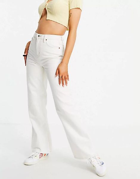 Topshop – Jeans mit weitem Bein in gebrochenem Weiß günstig online kaufen