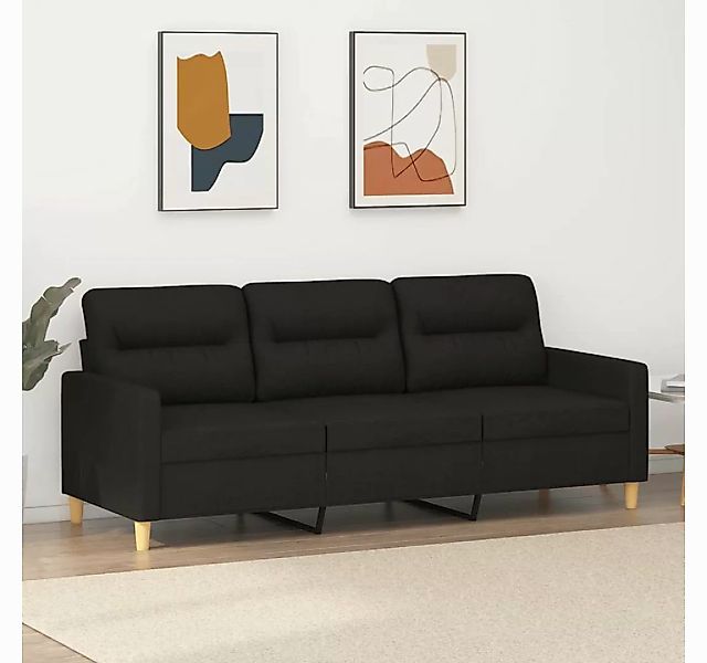 vidaXL Sofa 3-Sitzer-Sofa Schwarz 180 cm Stoff günstig online kaufen