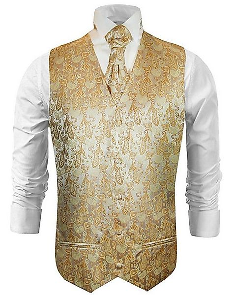 Paul Malone Anzugweste Herren Hochzeitsweste mit Plastron Set 2tlg paisley günstig online kaufen