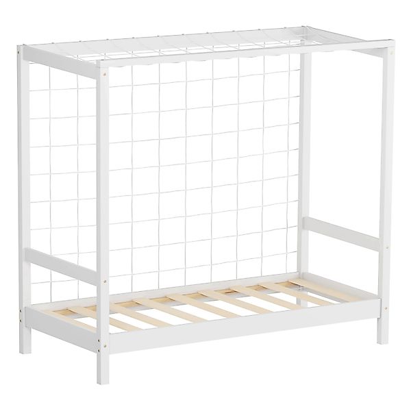 ML-Design Kinderbett Fußballtor 70x140 cm Weiß Kiefernholz Massiv günstig online kaufen