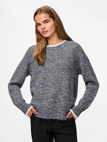 pieces Strickpullover PCIVY LS O-NECK CONTRAST günstig online kaufen