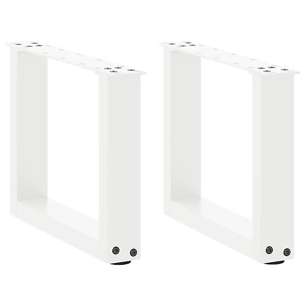 vidaXL Couchtischbeine U-Form 2 Stk Weiß 30x30-31 cm Stahl 4013129 günstig online kaufen