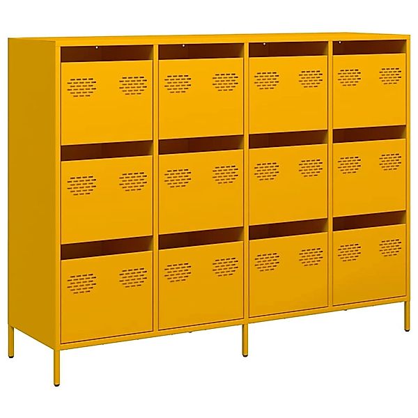 vidaXL Sideboard Senfgelb 135x39x103,5 cm Kaltgewalzter Stahl 3307176 günstig online kaufen