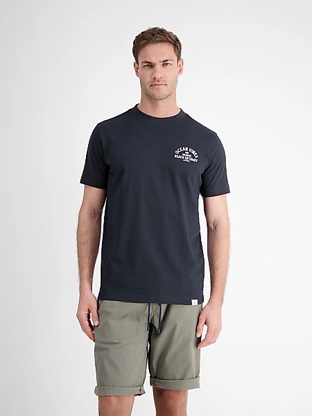 LERROS T-Shirt "Gestreiftes T-Shirt mit Front und Backprint" günstig online kaufen