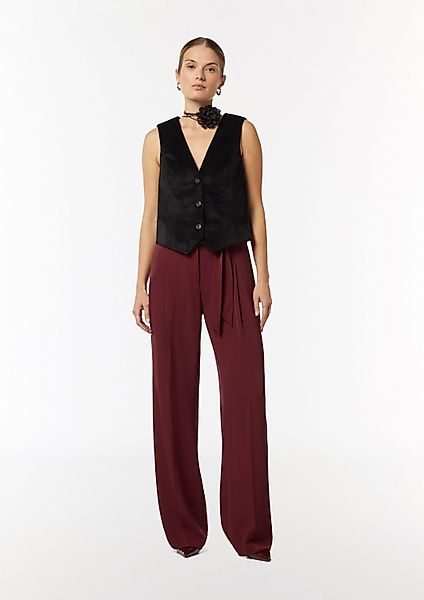 comma Chinos Hose Wide-Leg-Hose mit Bindegürtel günstig online kaufen