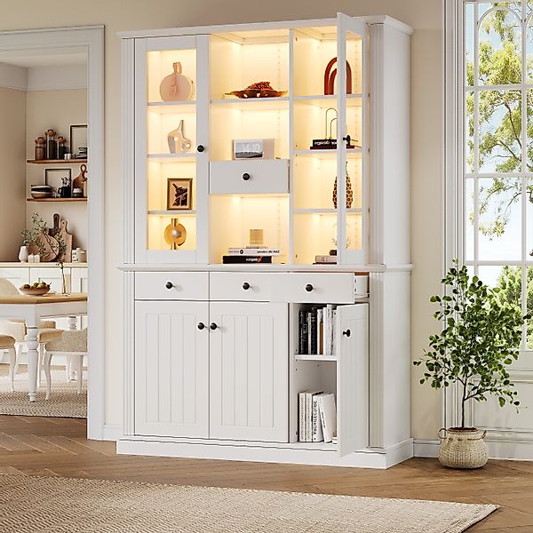 REDOM Vitrine Acryltüren und verstellbaren Trennwänden günstig online kaufen