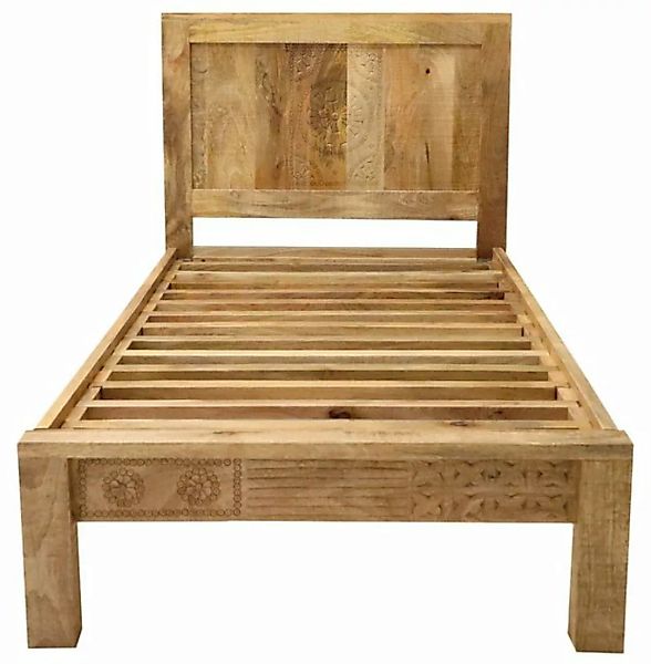 Indischesmoebelhausde Massivholzbett Bett Manu 90x200 aus Mangoholz günstig online kaufen