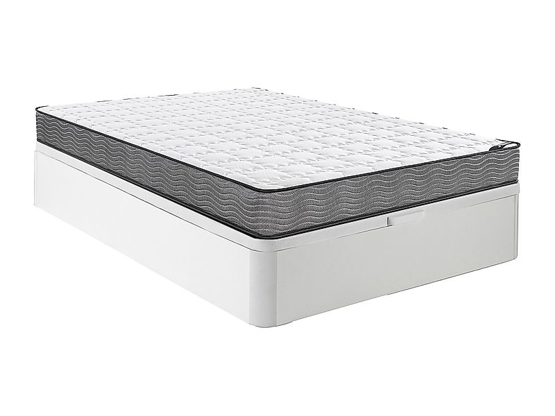 Set aus Bettgestell mit Bettkasten + Taschenfederkernmatratze - 140 x 190 c günstig online kaufen